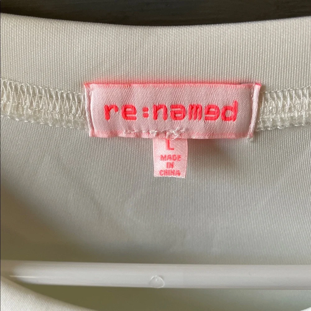 re:named White Sweater with Blue and Purple Stripes